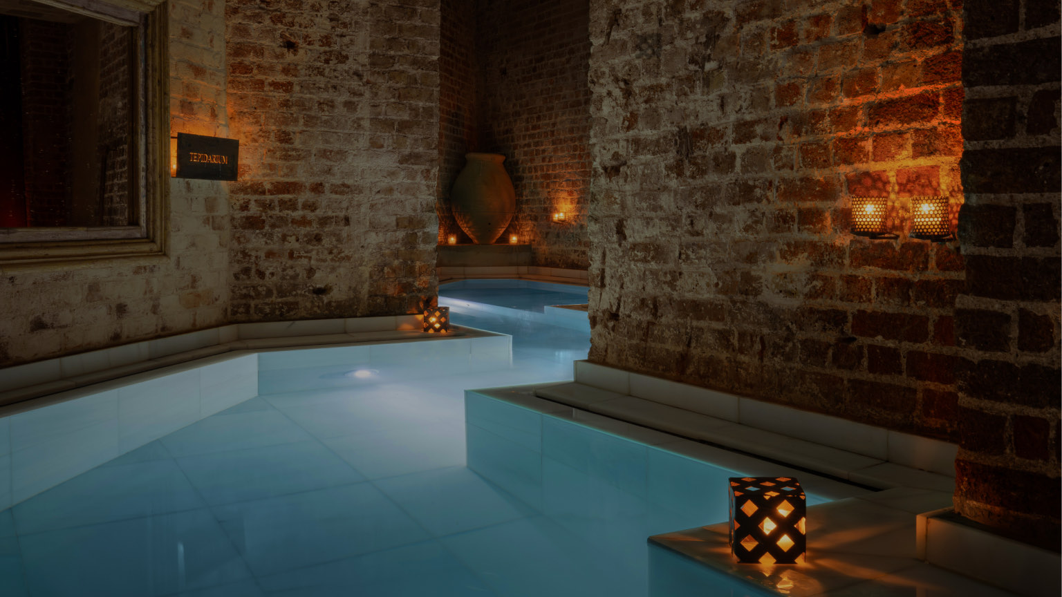 Candlelit thermal baths at AIRE Ancient Baths London